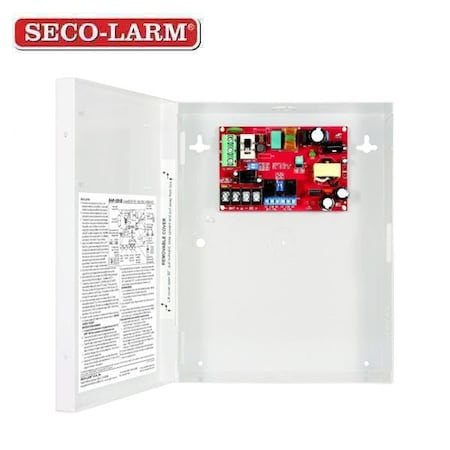 Seco-Larm Access Control Power Supply in enclosure. 12 or 24 VDC output. 1 Output, 1A at 12VDC 1A at 24VDC SLM-EAP-1D1Q
